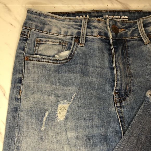 #7 CALI Ultra High Rise Skinny Denim Jeggings - (Blue) - Picture 3 of 5